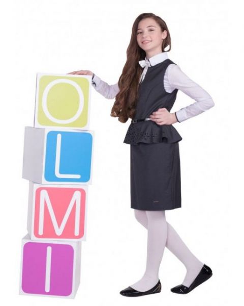 Школьный серый сарафан OLMI - Фабрика детской одежды OLMI