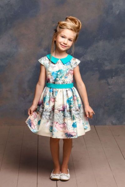 Детское платье География - Фабрика одежды для девочек Мари Текс