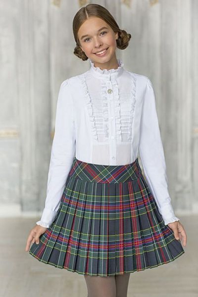 Школьная блузка манжеты с оборкой DESALU - Фабрика детской одежды Салют