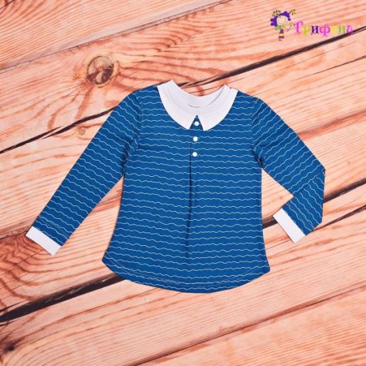 Синяя детская блузка Трифена - Фабрика детской одежды Трифена