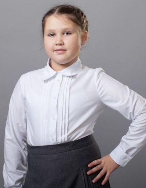 Школьная блузка с длинным рукавом Кокетка - Кокетка