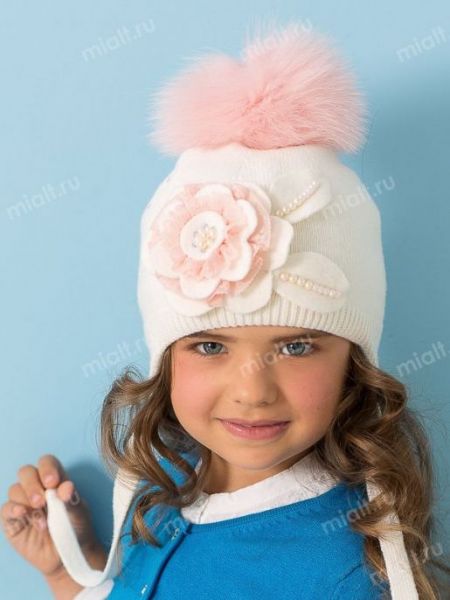 Зимняя детская шапка с цветком MIALT - Фабрика детских головных уборов MIALT