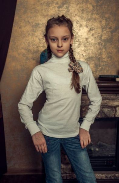 Детская белая водолазка на девочку Белотон - Трикотажная фабрика Исток