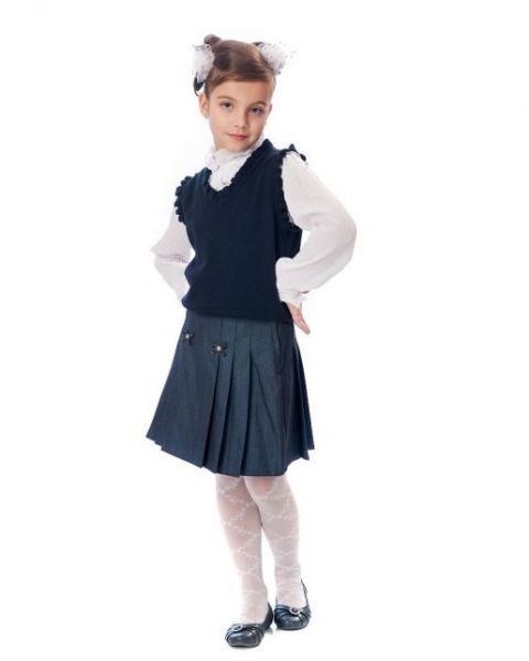 Серая школьная юбка со складкой OLMI - Фабрика детской одежды OLMI
