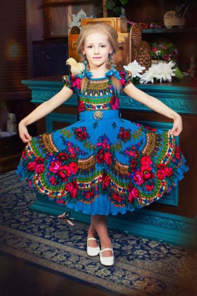 Платье детское в русском стиле - Фабрика одежды для девочек Мари Текс