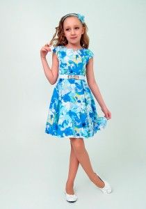 Детское голубое платье - Производитель детской одежды Ladetto