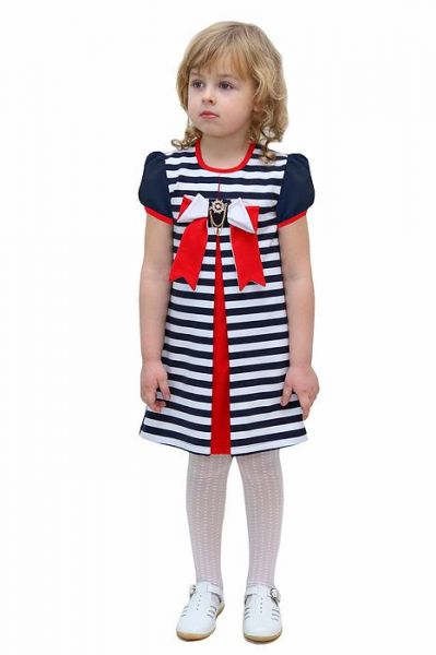 Детское полосатое платье с коротким рукавом Славита - Фабрика детской одежды Славита
