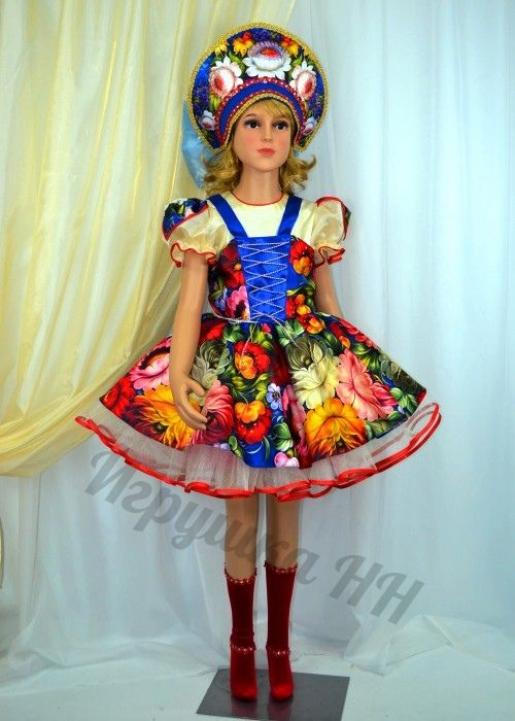 Плясовой костюм Жостов с цветами - Производитель карнавальных костюмов ИГРУШКА-НН