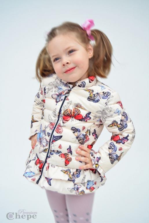 Куртка пуховая демисезонная Бабочки - Производитель детской одежды Chepe Premium