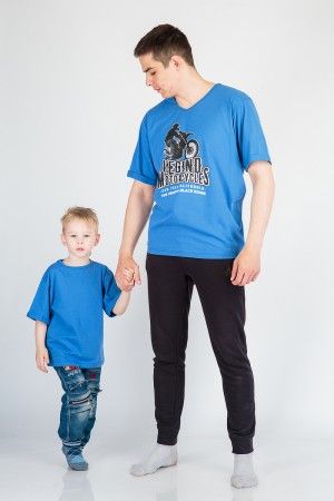 Синяя детская футболка Киса 69 - Швейная фабрика МАКС+