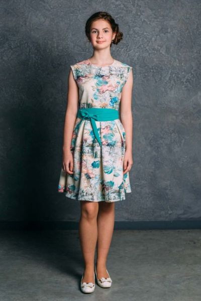 Платье нарядное «География» - Фабрика одежды для девочек Мари Текс