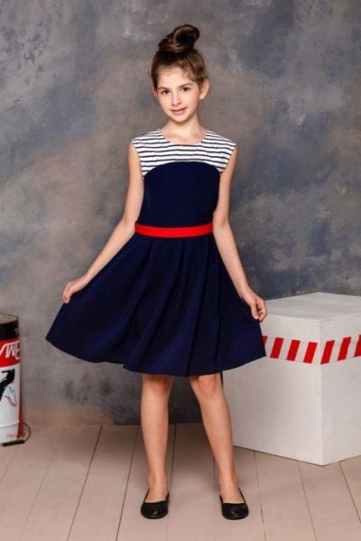 Платье для девочки «Морячка» - Фабрика одежды для девочек Мари Текс