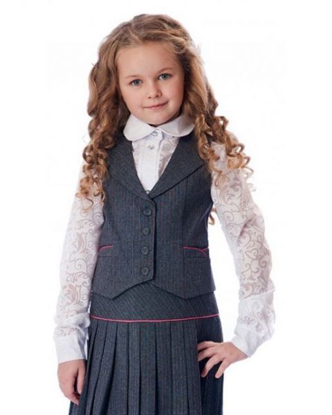 Школьный серый жилет на девочку OLMI - Фабрика детской одежды OLMI