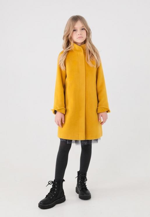 Горчичное пальто для девочки Mamma Mila - Производитель детского пальто Mamma Mila