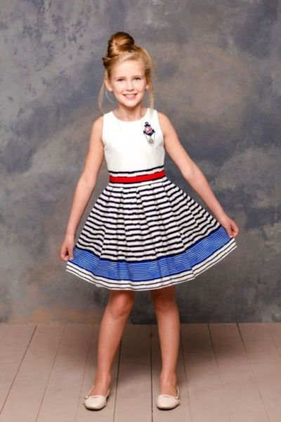 Детское платье «Морячка» - Фабрика одежды для девочек Мари Текс