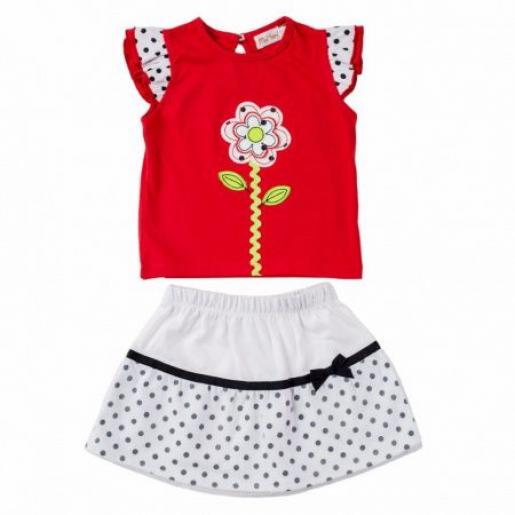 Комплект для девочки красные блуза и юбка Mini Hippy - Производитель детской верхней одежды Каймано