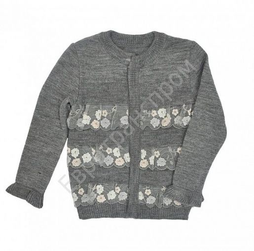 Детский вязанный серый свитер на девочку - Производственное объединение Евротранспром