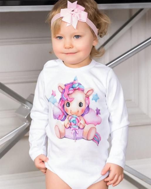 Боди авторский принт Единорожка - Производитель детской одежды Luxury baby
