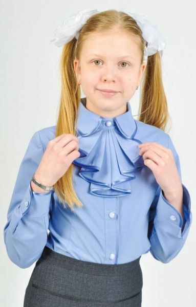 Голубая школьная блузка Колибри KIDS - Фабрика детской одежды Колибри KIDS