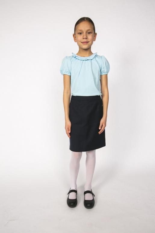 Нарядная голубая блузка с коротким рукавом - Производитель детской одежды CHADOLINI