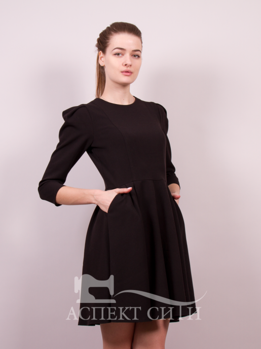 Поливискозное черное элегантное платье - Швейная фабрика Аспект-Сити