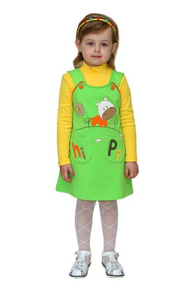 детский зеленый сарафан с аппликацией Славита - Фабрика детской одежды Славита