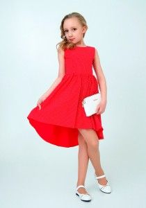 Красное детское платье Ladetto - Производитель детской одежды Ladetto