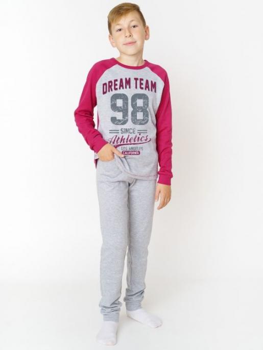 Пижама для мальчика бордовая Бинита - Трикотажная фабрика Бинита