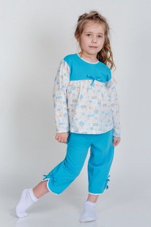 Детская голубая пижама Киса 69 - Швейная фабрика МАКС+