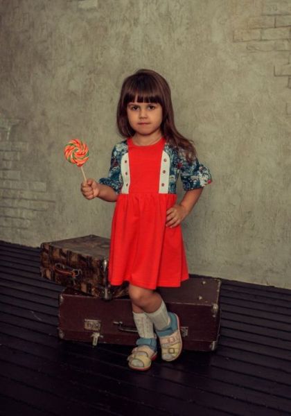 Красное детское платье Белотон - Трикотажная фабрика Исток