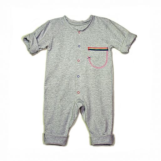 Комбинезон серый для новорожденного Три ползунка - Фабрика детской одежды Три ползунка
