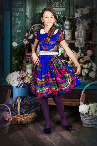 Платье детское в русском стиле - Фабрика одежды для девочек Мари Текс