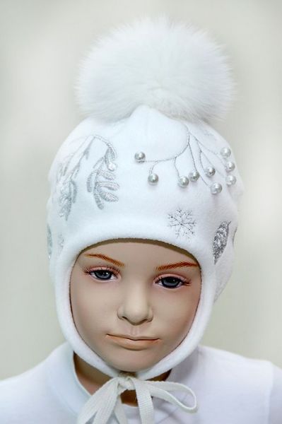 Белая детская шапка на девочку Славита - Фабрика детской одежды Славита