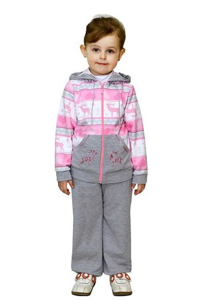 Серый детский костюм на девочку с капюшоном Славита - Фабрика детской одежды Славита