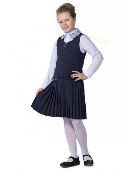 Школьный синий сарафан OLMI - Фабрика детской одежды OLMI