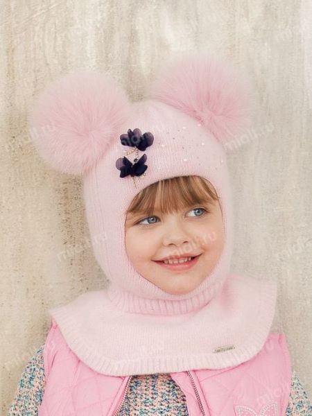 Розовый детский шлем зима MIALT - Фабрика детских головных уборов MIALT