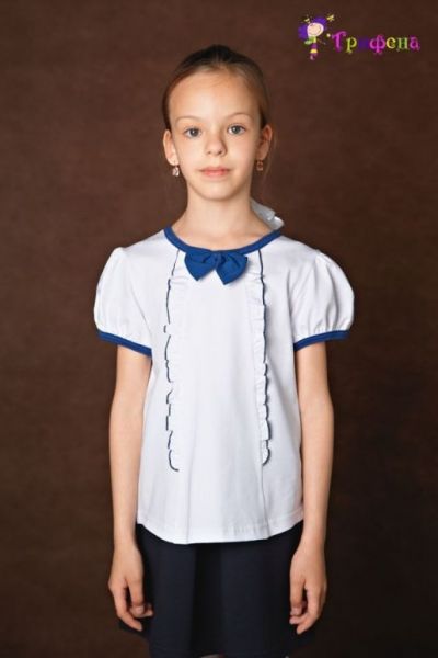 Блузка детская школьная с коротким рукавом Трифена - Фабрика детской одежды Трифена
