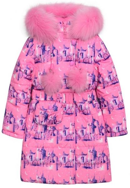 Детское розовое пальто зима Donilo, Донило Москва, цены, каталог, детскаяодежда оптом.