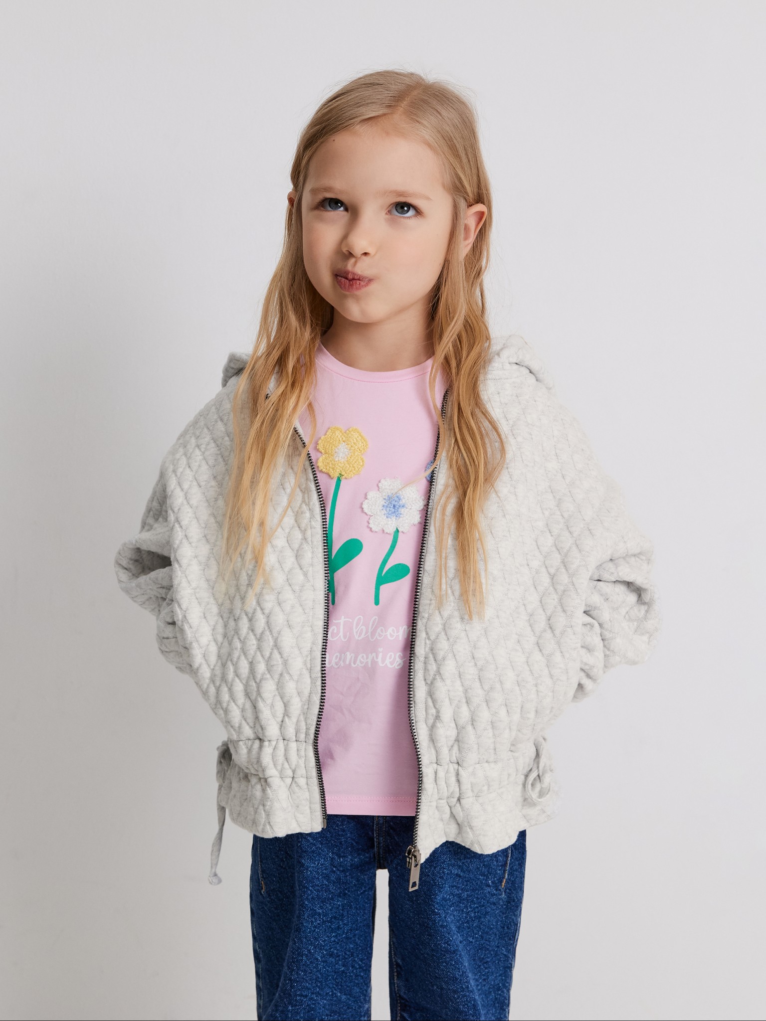 Детская серая зипка с утяжкой для девочки, фото 1