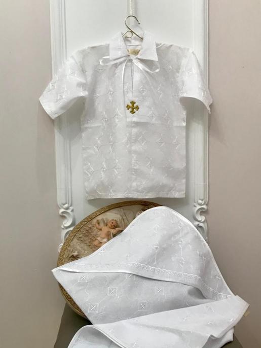 Рубашка крестильная с уголком, фото 1