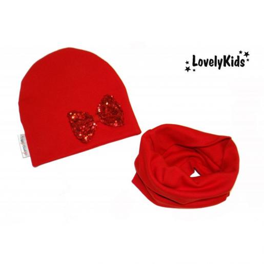 Комплект шапка и снуд LovelyKids красный, фото 1