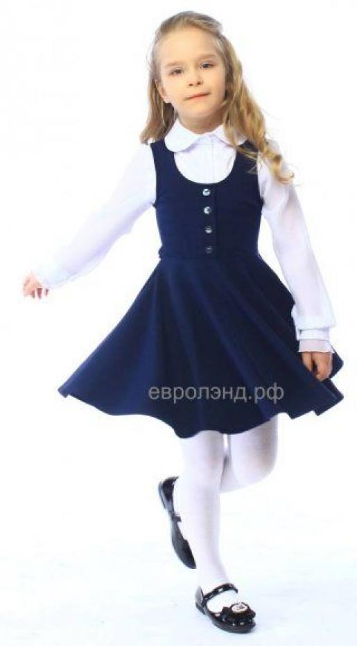 Сарафан  из ткани с имитацией застежки, фото 1