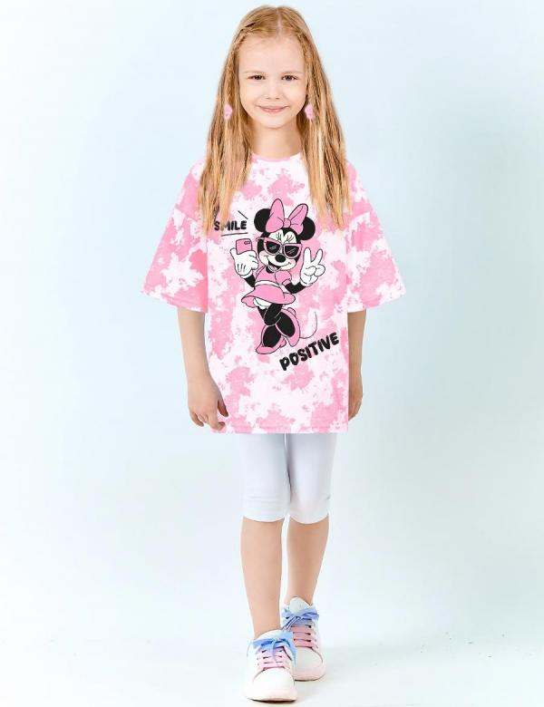Футболка детская KETMIN МАЙАМИ MINNIE POSITIVE цв.Тай Дай Розовый, фото 1