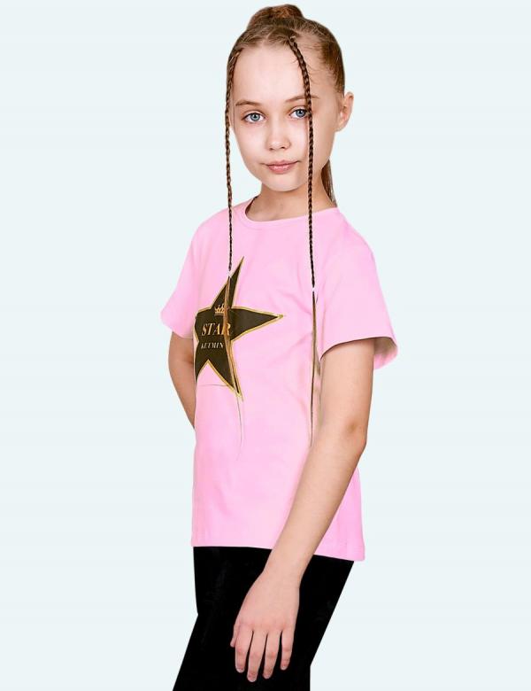 Футболка детская KETMIN STAR цв.Розовый/1 звезда на груди, фото 1