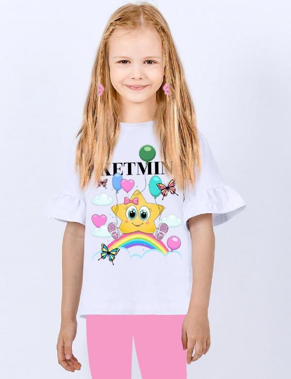 Футболка для девочки KETMIN STAR MINI цв.Белый, фото 1
