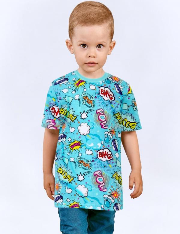 Футболка детская KETMIN HOME рис.BOOM Бирюза, фото 1