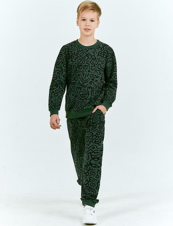 Костюм для мальчика KETMIN ДЖИНГЛИКИ цв.Хаки (Свитшот/Брюки), фото 1