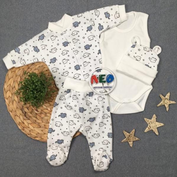 Костюм с боди интерлок, 8037 рост 60-62-68, фото 1