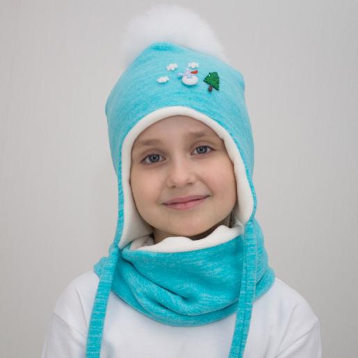 Шапка детская зимняя для девочки с помпоном Uni-kind, фото 1
