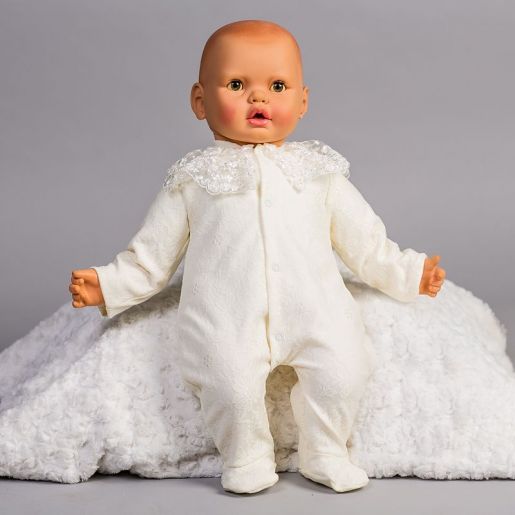 Комбинезон с ажурным воротником на новорожденного Elika-baby, фото 1